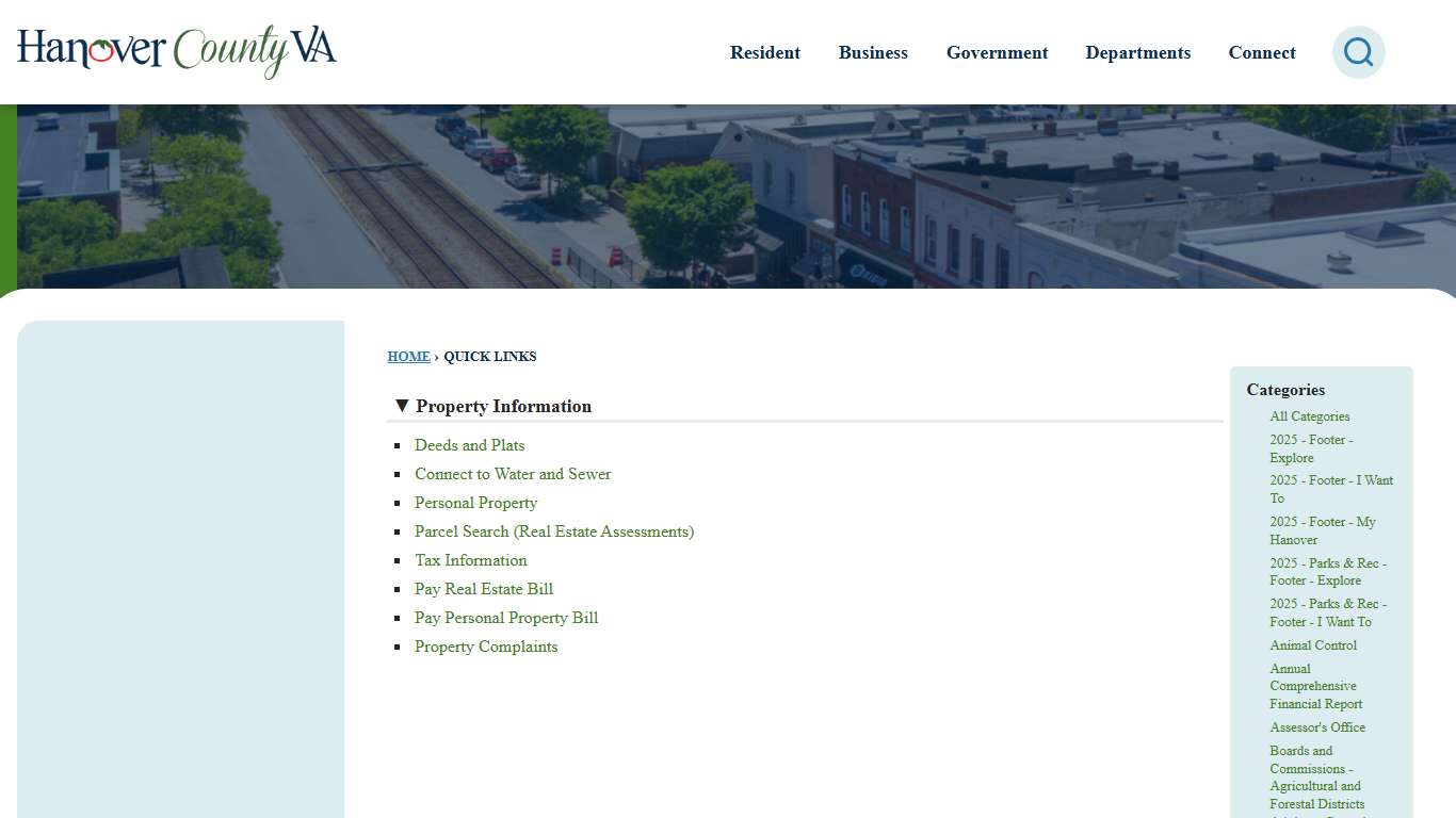 Quick Links • Property Information