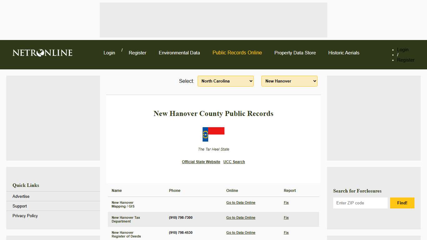 NETR Online • New Hanover • New Hanover Public Records, Search New Hanover Records, New Hanover Property Tax, North Carolina Property Search, North Carolina Assessor