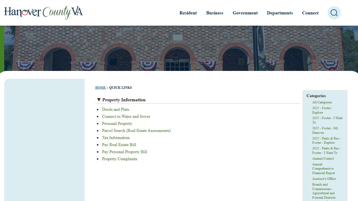 Quick Links • Property Information